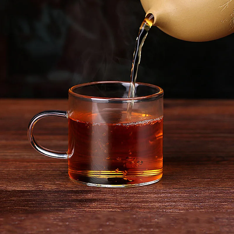 2 шт. прозрачные стеклянные чашки для чая ручной работы простые термостойкие