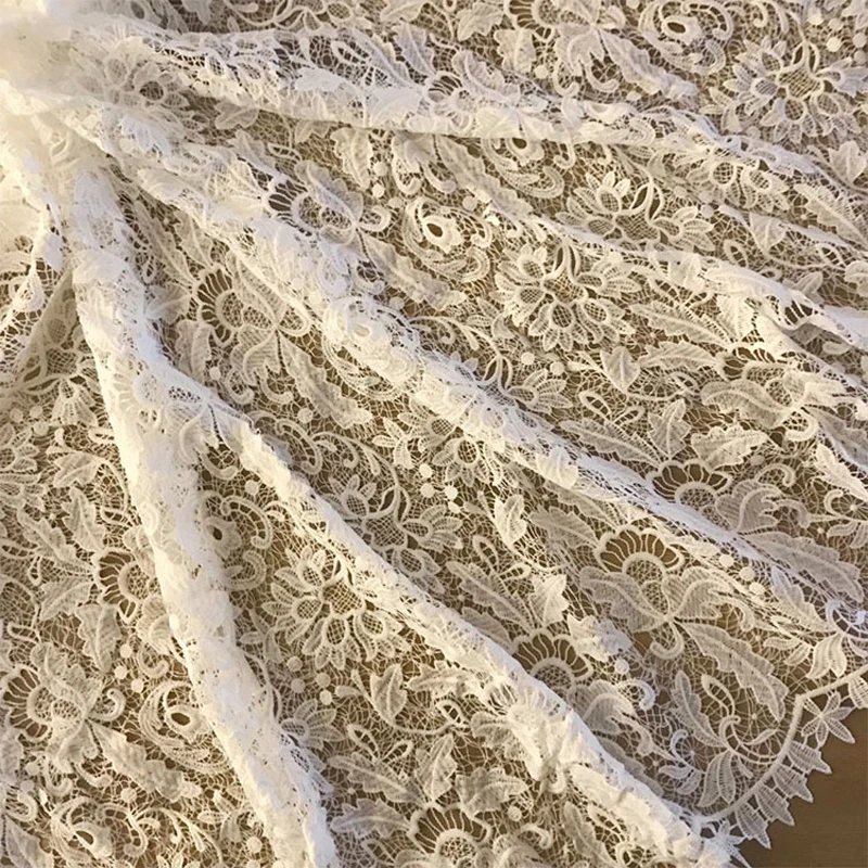 Нигерийская кружевная ткань 5 ярдов Высококачественная африканская белая из
