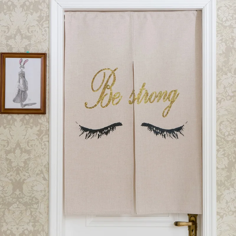005 Japanese-style Plant Fabric Curtains Children's Study Partition Porch Curtains Kitchen and Bathroom Curtains - Color: 005