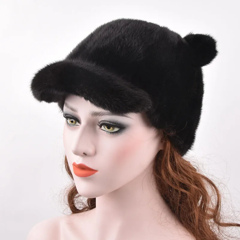 Шапка из натурального меха норки женская шапка новый стиль качественные женские