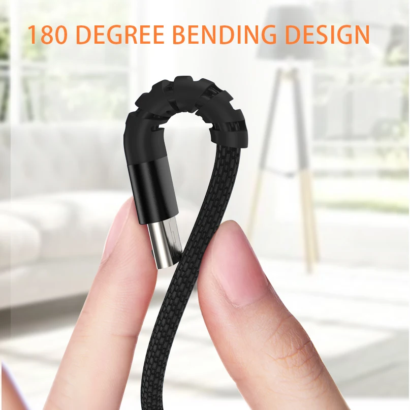 Ranboda 2m USB 3.0 Micro Cable 3A Fast Charging with Timer and Power Switch for Android Phone Nylon Braided Metal Connector | Мобильные
