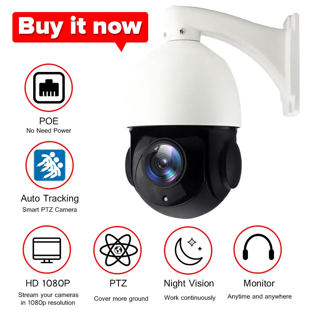 ESUNSTAR 1080P 2.0MP 20X Optical Zoom Auto Tracking HD1080P IR PTZ IP Camera Outdoor SD slot | Безопасность и защита