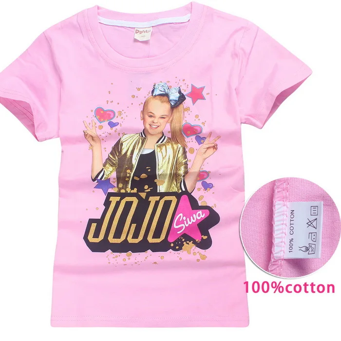 style 5 JOJO SIWA/Хлопковые футболки для девочек 4-14 лет, летняя футболка с короткими рукавами для детей, футболка для маленьких девочек, подростковые топы, детская одежда - Цвет: style 5