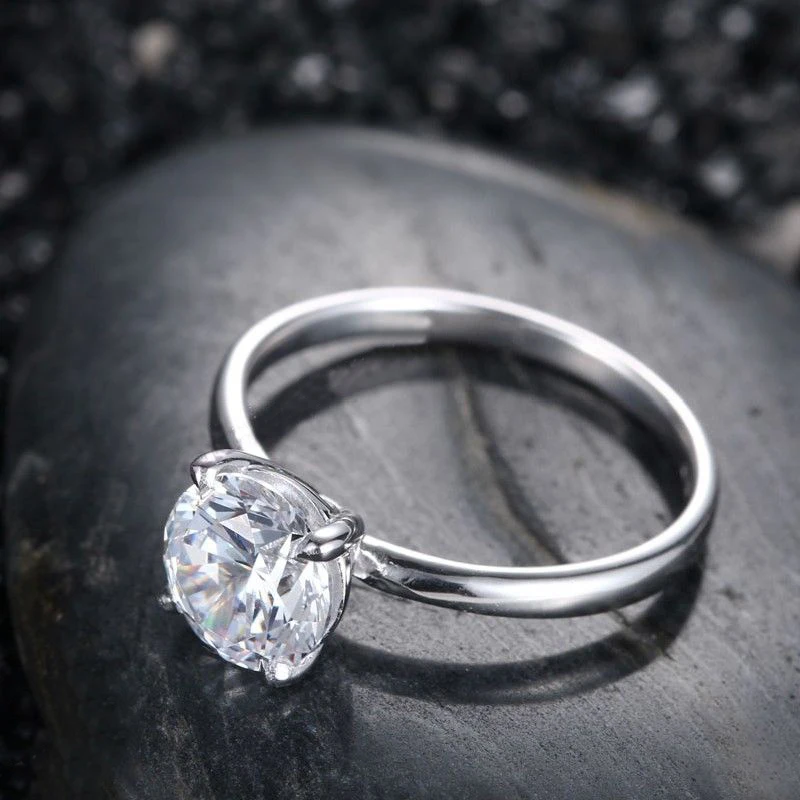 

Кольцо из серебра 925 пробы, 7,5 мм, с фианитами класса ААА