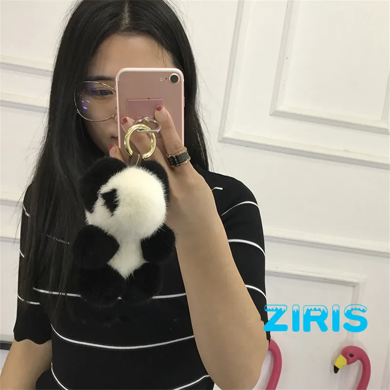 J0049 норки Мех Panda брелки панда кулон автомобиль брелок сумку очарование ювелирных