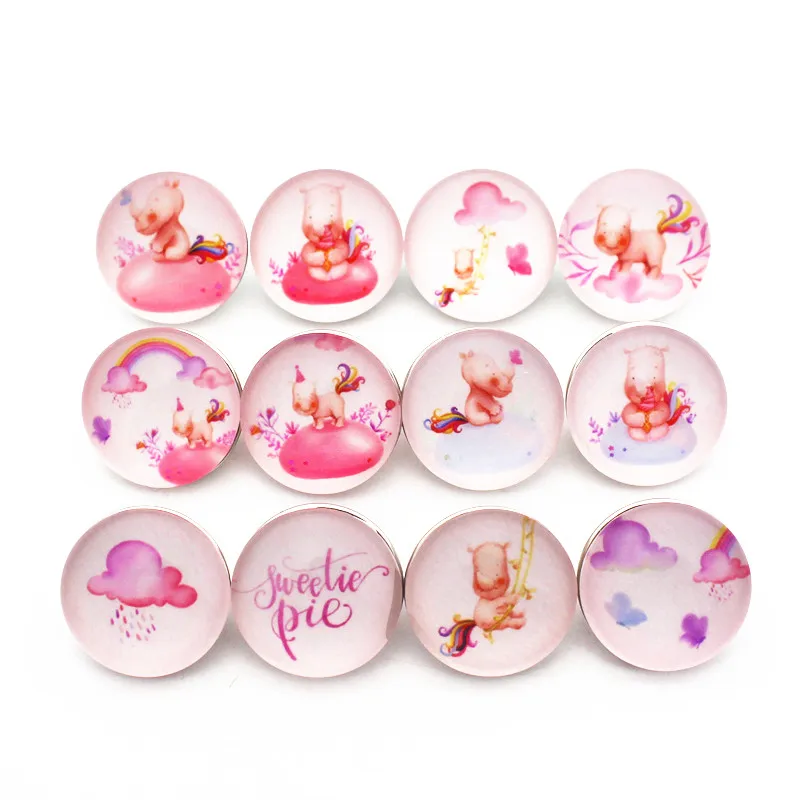 

New Arrival 50pcs/lot jellyfish animal Snap Button Print Glass Snap Charms Fit 18mm DIY Ginger Snap Bracelet Jewelry