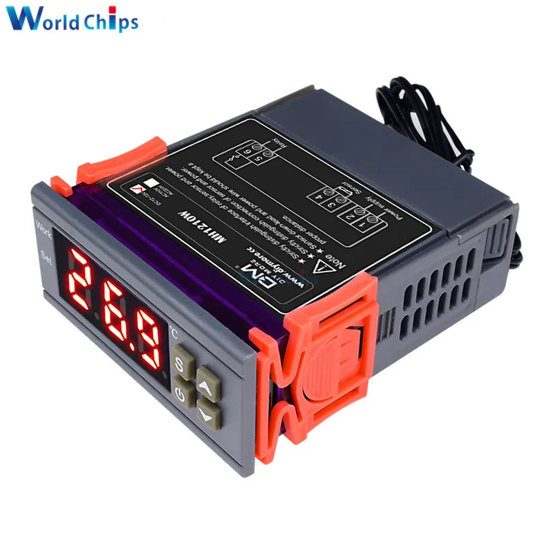 MH1210W AC 90-250 V/DC 9 V-72 V 10A цифровой термостат регулятор температуры управление Лер Отопление охлаждение контроль NTC датчик 24V 48V