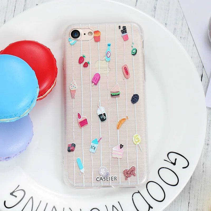 CASEIER летний стильный чехол для телефона iPhone X 7 8 6 S мягкие чехлы из ТПУ Plus 6S