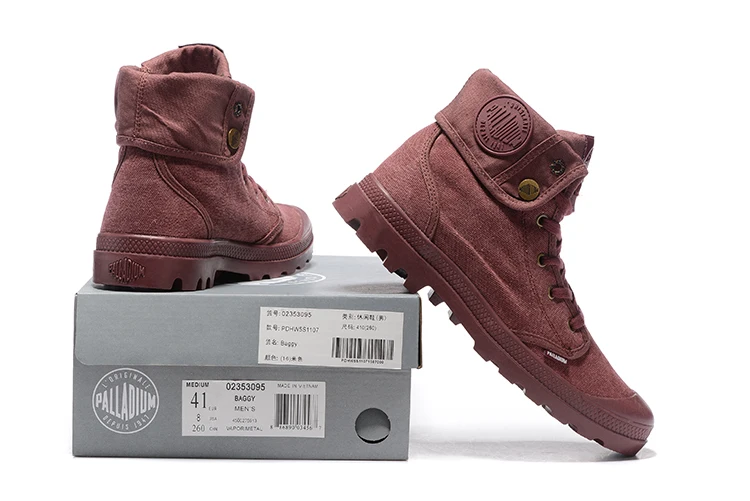 Женские парусиновые кроссовки PALLADIUM фиолетовые повседневные ботильоны в стиле