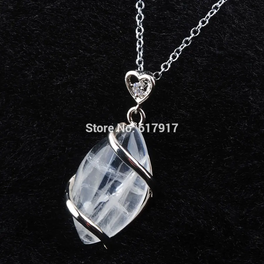 Pendant Chain RONGZUAN ожерелье и кулон натуральный кристалл камень конский глаз форма бисера Рейки чакра кулон цепь ожерелье s ювелирные изделия TN3245 - Окраска металла: Pendant Chain