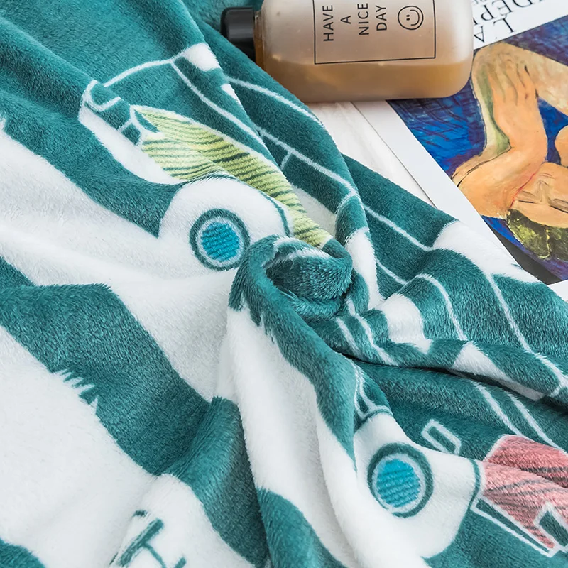 Green white thin blankets fashion quilt twin full queen boys car blanket Throw Flannel on Bed/car/sofa cartoon rugs | Дом и сад