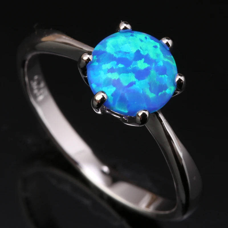 

Лидер продаж синий огненный опал и белые модные 925 Серебро Печатью женские ювелирные камни США # Размеры 6 7 8 9 SF1136