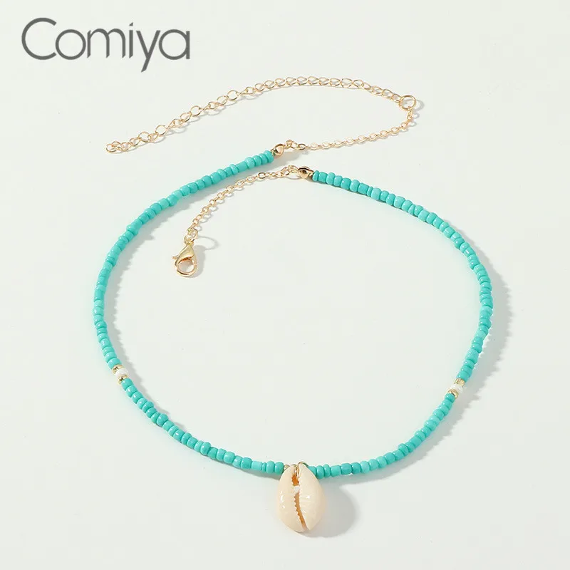 Comiya корейские ожерелья для Чехол женский кулон Feminino Bijoux акриловые бусины ожерелье Макси индийская ромашка