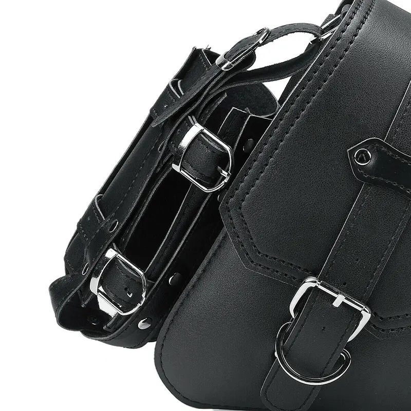 Universal Black PU Leather Saddle Bag Motorcycle Tool Luggage right rear Side For Harly Honda Yamaha Suzuki Styling |