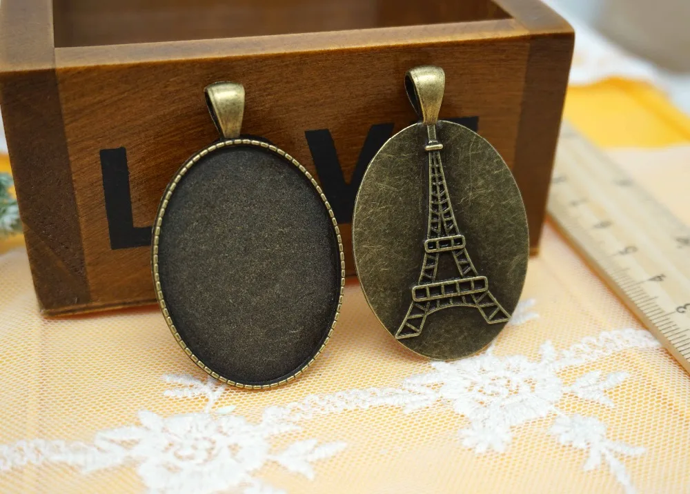 Овальные металлические кабошоны 2 шт./лот внутренний размер 30 мм x 40 основа для