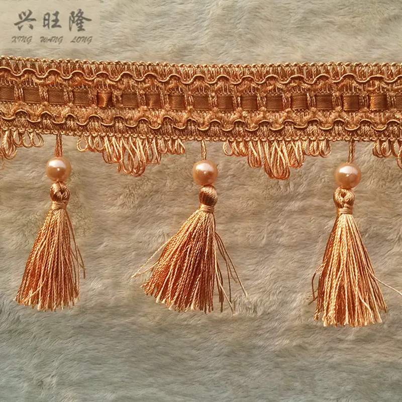 

XWL 12 м/лот 10 см ширина жемчужные бусины кружевные аксессуары для занавесок полиэстер бахрома отделка Лента DIY швейный домашний текстиль Decor