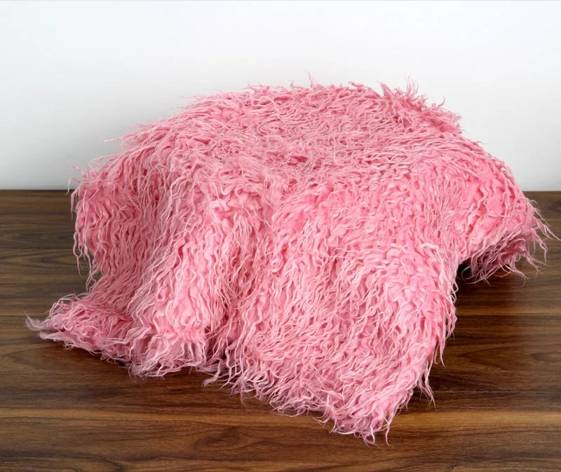 Newborn Baby Soft Faux Fur Photograph Prop Blanket Infant Sleeping Swaddle Blankets Baby Shower Gift 50x80cm