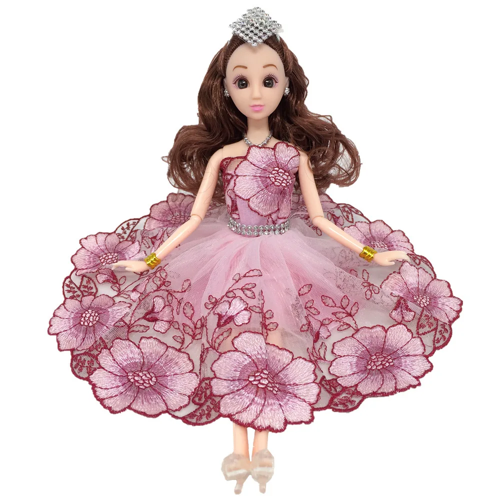 9 шт./лот костюм для танцев платье-кукла с цветами кружевные платья куклы Барби 1/6