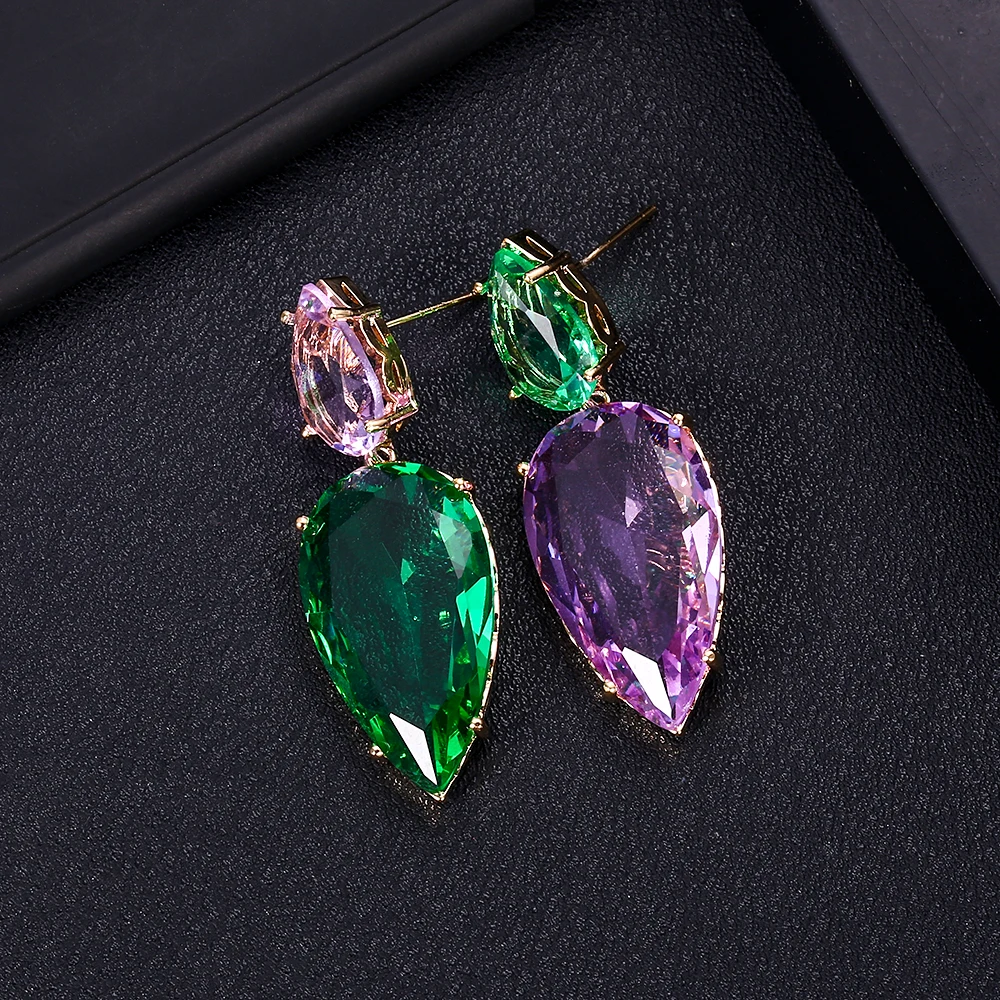 Элегантные серьги JANKELLE в форме капли воды с фианитом класса ААА свадебные