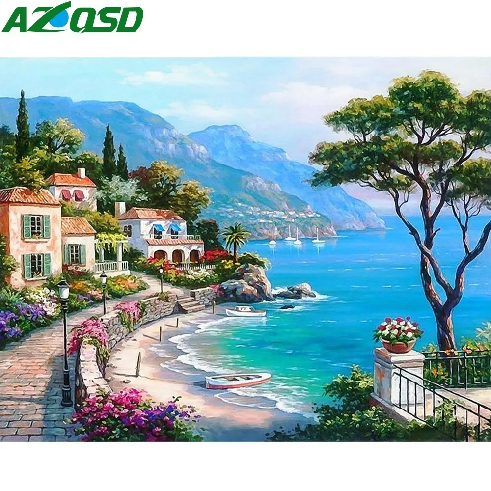 AZQSD Алмазная картина живописная вышивка распродажа пейзаж полное изображение