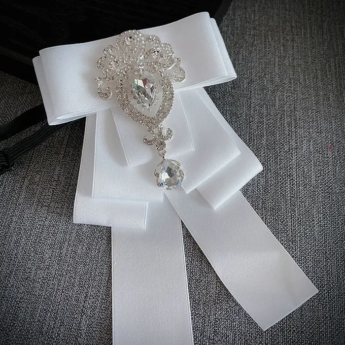 Handmade Bow Tie Мужская Женская рубашка с воротником и галстуком-бабочкой, сплав, горный хрусталь, кристалл, галстук для свадебной вечеринки, галстук, бизнес эластичная лента, галстук-бабочка - Цвет: Handmade Bow Tie