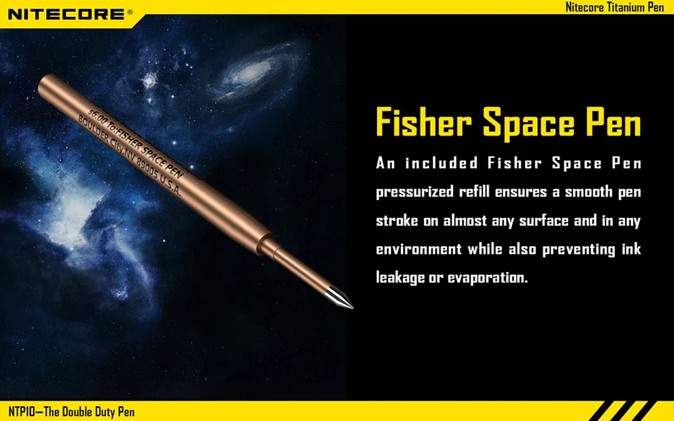 1 шт. Лучшая цена Nitecore NTP10 titaniunitecore титановая ручка Fisher space NTP10 с Чехол из алюминиевого сплава