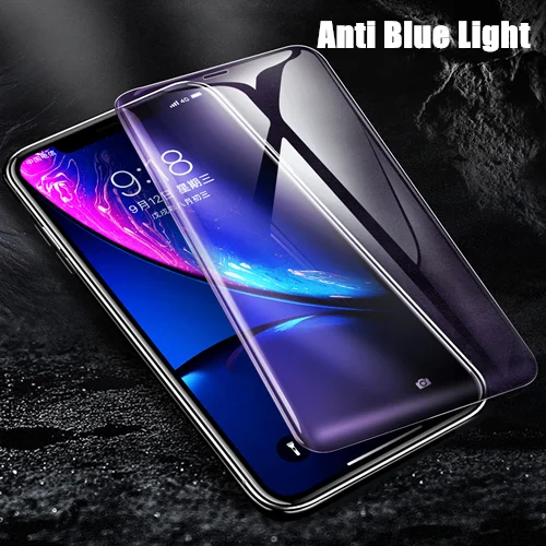 6D протектор экрана для iPhone XS MAX XS XR S R вулканическое стекло ультратонкое 0,26 мм Закаленное стекло протектор для iPhone XSMAX COCER - Цвет: Anti Blue Light