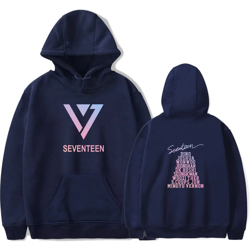 Толстовка с капюшоном Kpop SEVENTEEN Fans толстовка для женщин и девочек футболка принтом