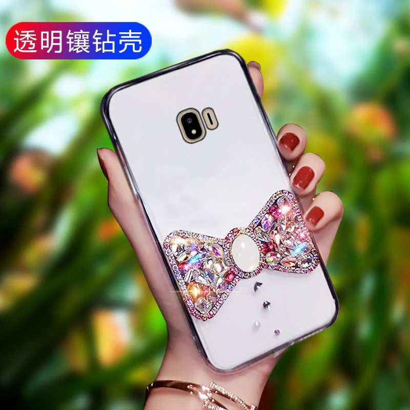 Для samsung J4 2018 прозрачный алмаз лук женский чехол для телефона класса люкс