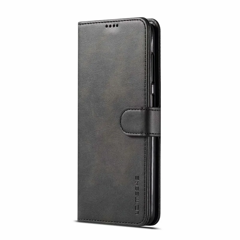 Для samsung A60 Чехол кожаный Винтажный чехол для телефона на samsung Galaxy A80 Чехол Флип-бумажник чехол для Hoesje samsung A90 чехол A60 A80 - Цвет: Черный