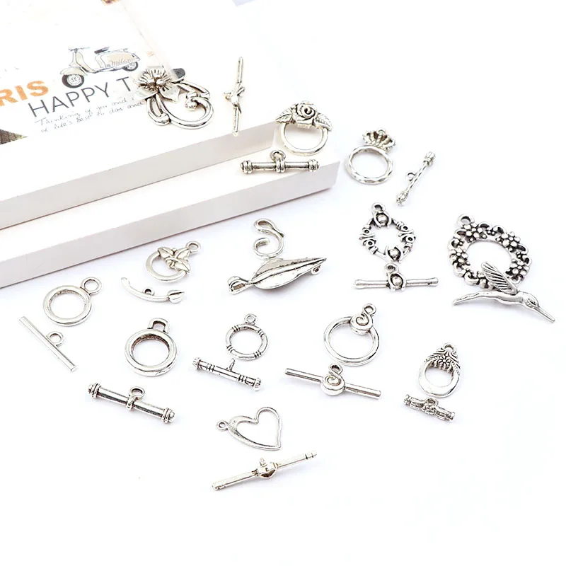 

Fashion Antique Silver Color OT Toggle Buckle Connectors Fit Bracelet Necklace Clasps DIY Jewelry Findings Accessories