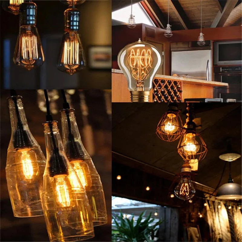 Лампа накаливания Эдисона в стиле ретро 220 В переменного тока 40 Вт|led filament light bulb|bulb