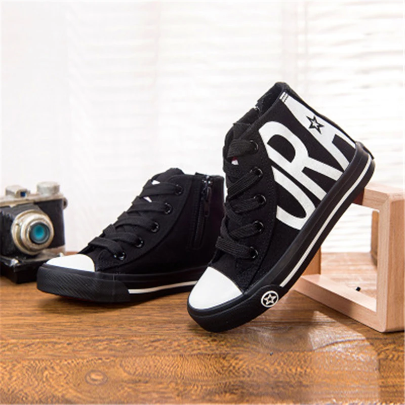 New Kids Shoes For Girl Baby Sneakers 2019Spring Fashion High Toe Canvas Toddler Boy Shoes Children Classical Girls Canvas Shoes