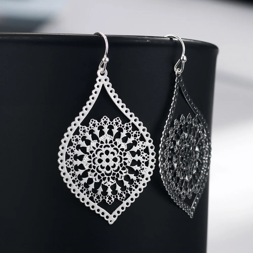 Женские серьги подвески neoglory в виде рыбьего крючка с каплями воды элегантные