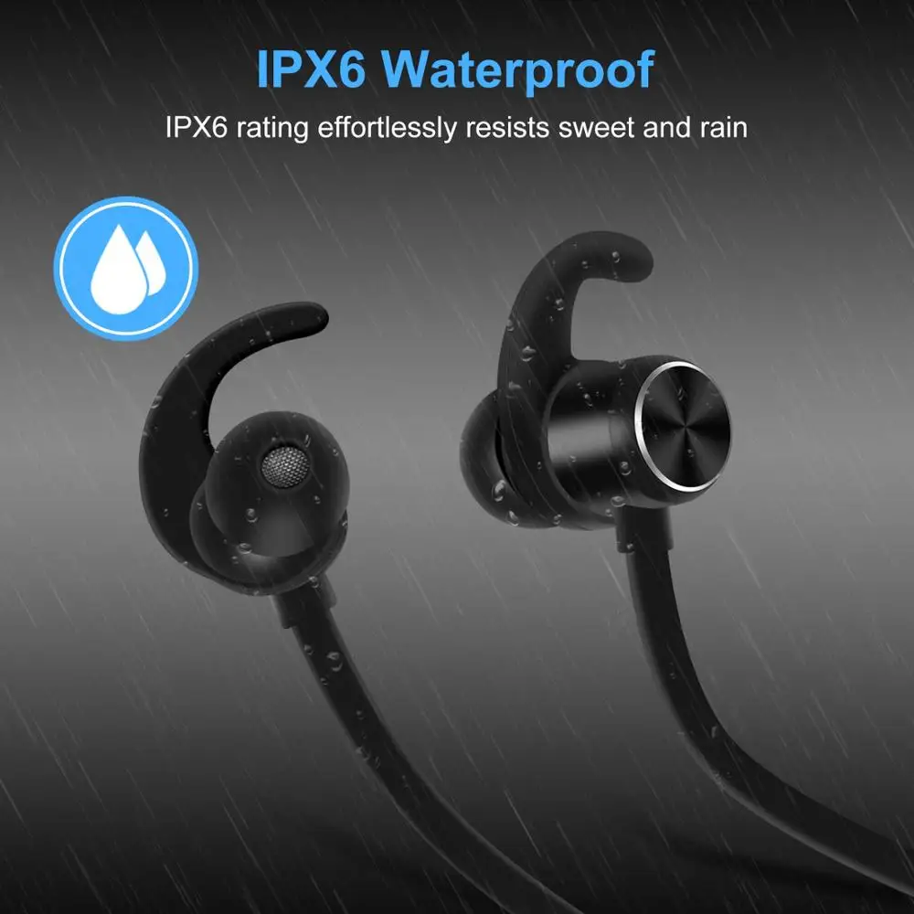 GOOJODOQ Bluetooth наушники 4 1 беспроводные стерео IPX6 водонепроницаемые вкладыши