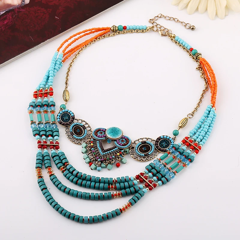 2016 Latest Jewelry Fashion New Arrival Pendants &amp Necklaces Bohemia style Big Luxury Statement Necklace for Women | Украшения и