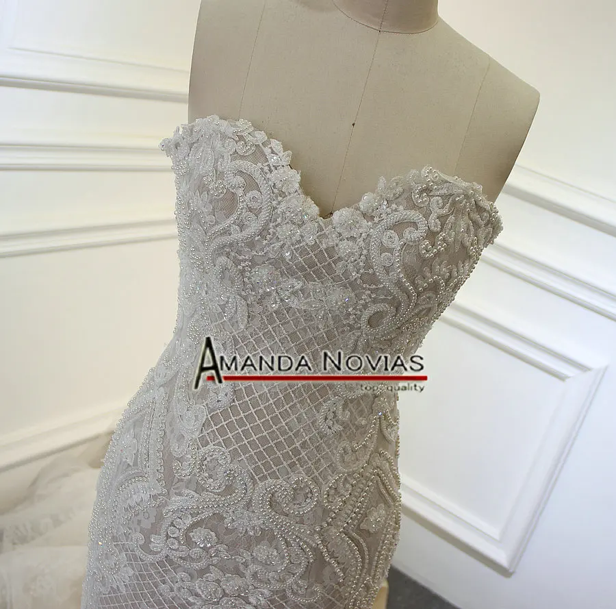 Свадебное платье русалки цвета шампанского с бусинами 2020|mermaid wedding dresses|wedding