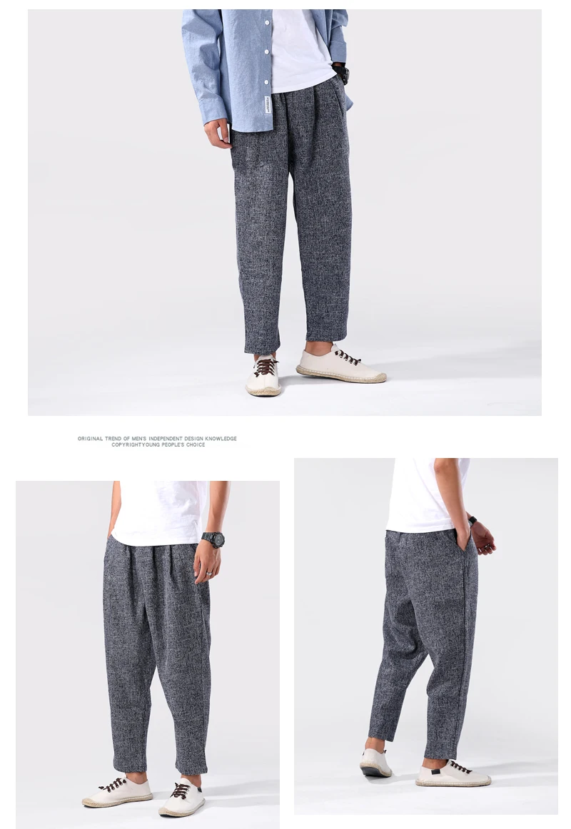 Men Vintage Fashion Casual Loose Pant Japan Harajuku Streetwear Harem Trousers Male