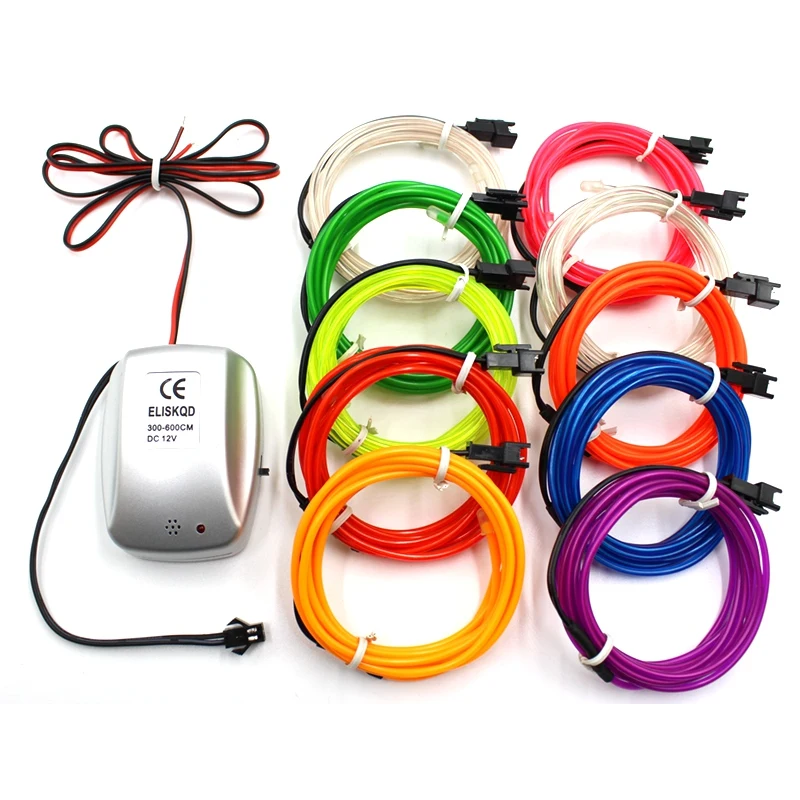 Гибкая EL провод с неоновым светом звуковая активация декоративная лампа для