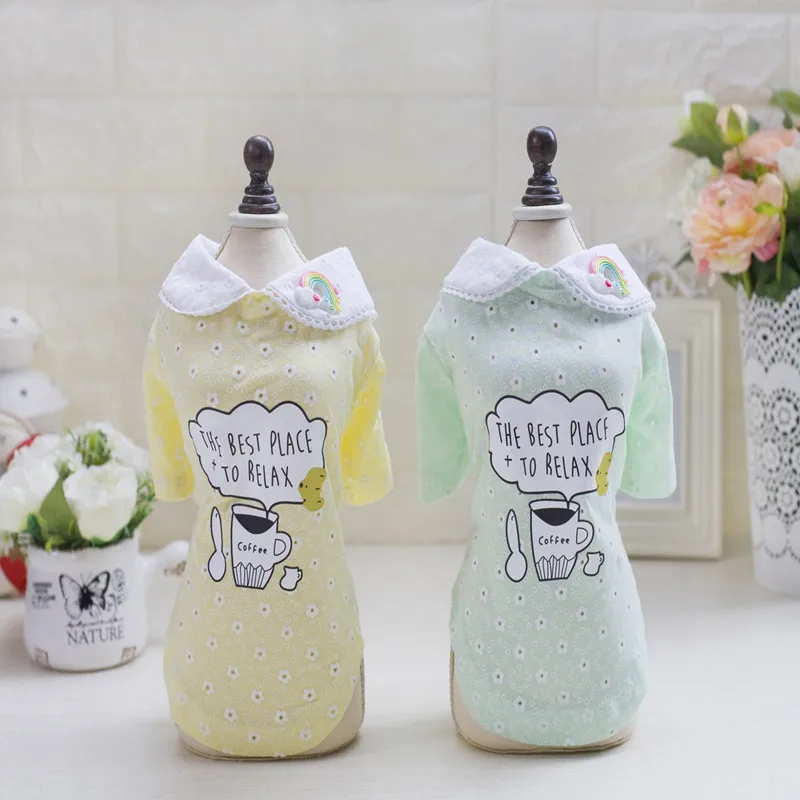 Милая рубашка жилет Костюмы для домашних животных кошка собака костюм лето