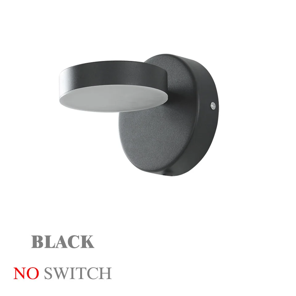 Black-no switch Nordeic светодиодный настенный светильник, 3 цвета, светильник ing с выключателем, настенный светильник 12 Вт, белый, черный, для помещений, современный, для дома, лестница, прикроватная тумбочка для спальни - Цвет абажура: Black-no switch