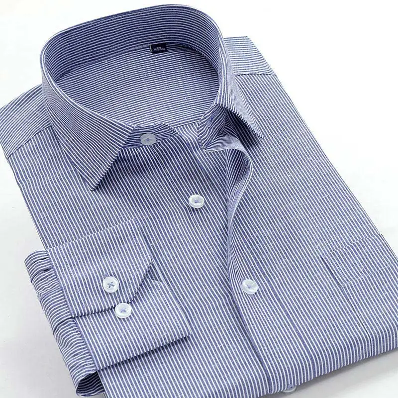 Большие размеры, мужские рубашки 10xl 11xl 12xl, хлопок, полиэстер, полосатые деловые рубашки для мужчин, длинный рукав, квадратный воротник, camisa social - Цвет: 518059