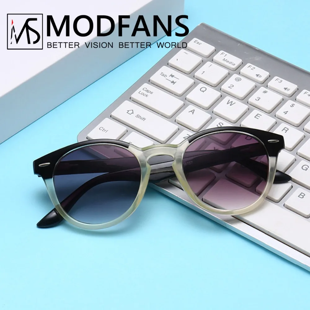 Очки для чтения с затемненными линзами винтажные круглые диоптрии серого цвета