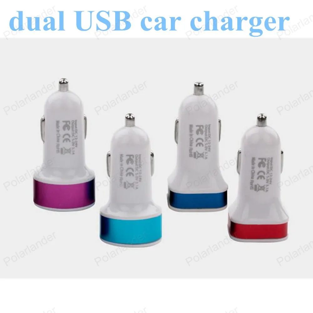 Круглое автомобильное зарядное устройство с двумя USB портами 12 В 2 А|adapter for car|adapter