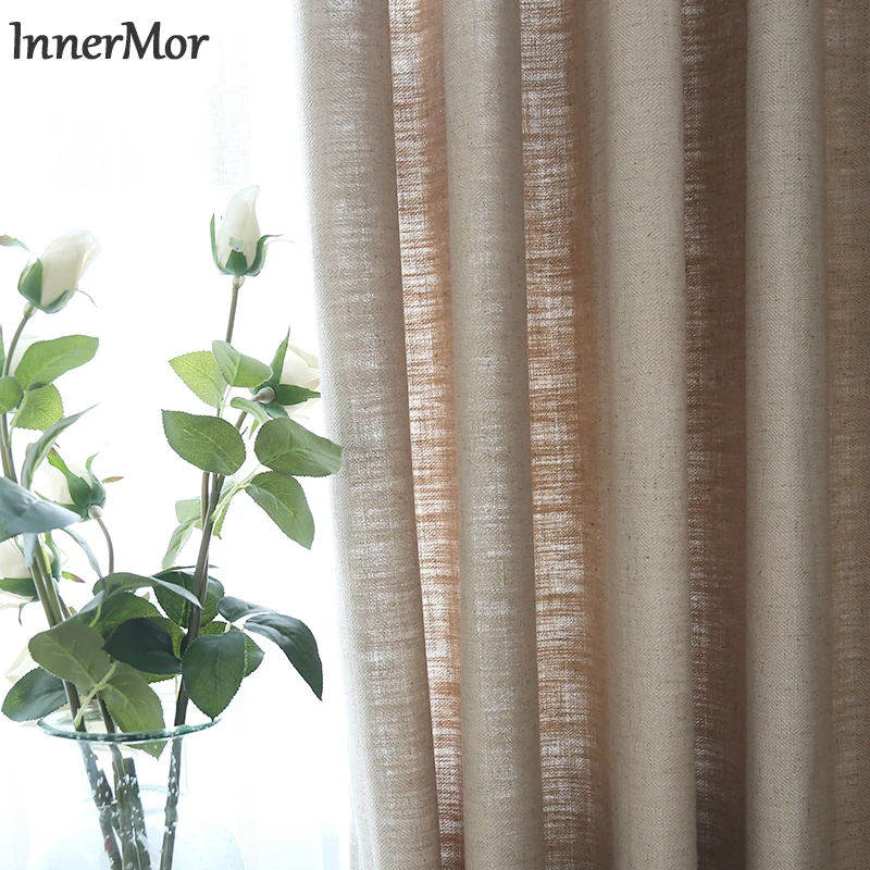 Innermor жаккардовые шторы с темными линиями для гостиной из искусственного льна