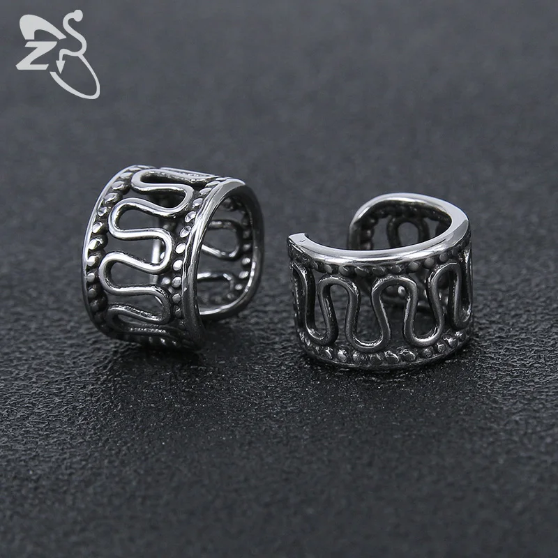 ZS, серьги из нержавеющей стали, панк, Череп, каффы, серьги для мужчин и женщин, готический стиль, клипсы, рок, байкер, каффы для ушей, хряща, серьги