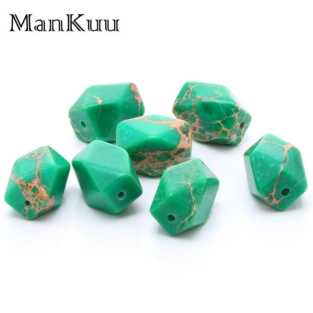Mankuu 10*14 мм нерегулярные зеленые бусины Jaspers заводская цена морской осадка