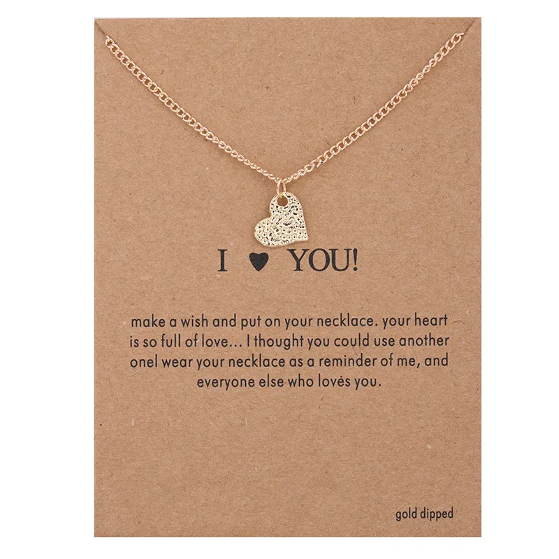Love card С картой сплав ключ звезда Бесконечная любовь лошадь падение золотой цвет шорты цепочки на ключицы Модные ожерелья и подвески оптом - Окраска металла: Love card