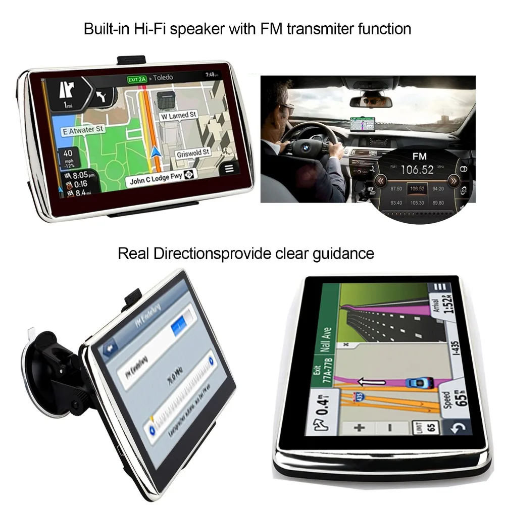 Автомобильный gps навигатор 7 дюймов HD FM Bluetooth Navitel сигнализация дорожный навигатор автомобильные аксессуары последняя карта Европы