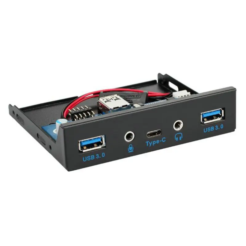 7 портов USB 3,1 TYPE-C USB 3,0 концентратор передняя панель с 3,5 мм аудио+ Тип C+ USB3.0+ usb 2,0 кронштейн для рабочего стола 3," флоппи